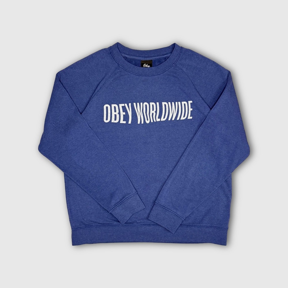 Obey Worldwide Propaganda Pullover Sweatshirt - Men's (Unisex) - S - Blue